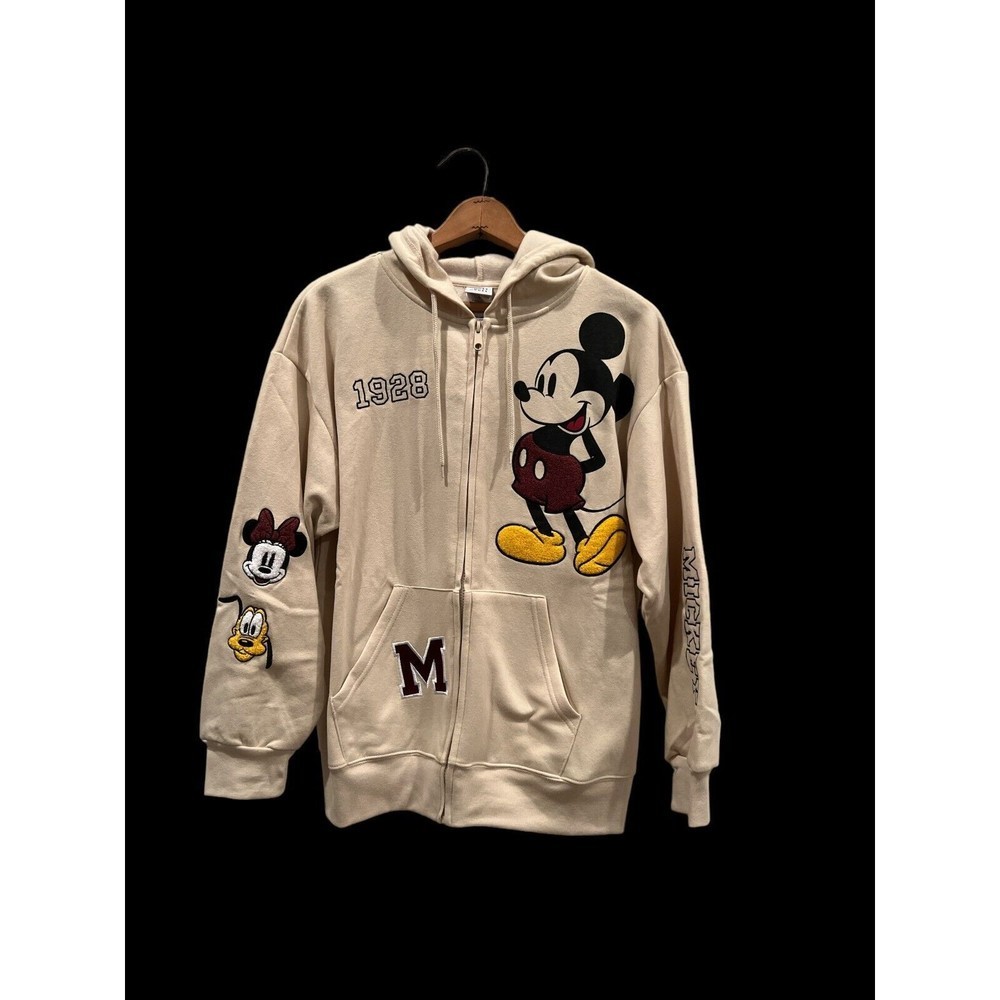 Disney Mickey Mouse Character Full Zip Up Hoodie Size LRG Goofy Minnie